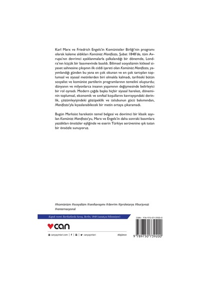 Komünist Manifesto - Karl Marx-Friedrich Engels - Can Yayınları