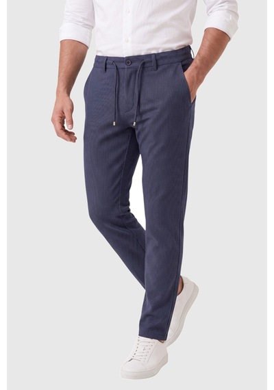 Rizzup Erkek Slim Fit Çizgili Lacivert Kumaş Pantolon İpli Esnek Bel Likralı Spor Pantolon 2700240 Rizzup Erkek Slim Fit Çizgili Lacivert Kumaş Pantolon İpli Esnek Bel Likralı Spor Pantolon 2700240