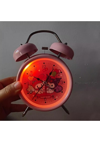 My Melody & Kuromi Pembe Çalar Saat Masa Saati 3599
