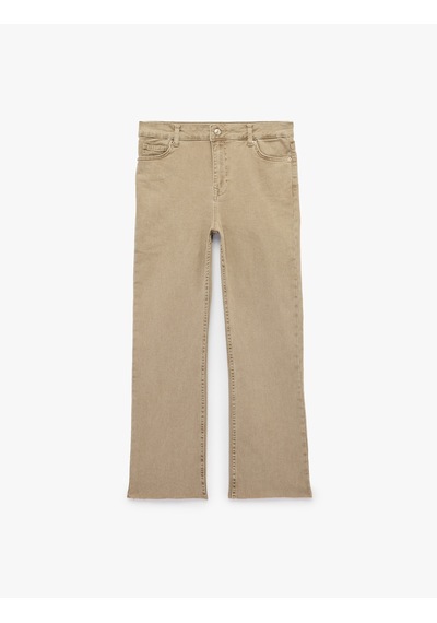 Koton Pamuklu Normal Bel Düğmeli Dar Kesim Kısa İspanyol Paça Pantolon -kick Flare Jeans Kahverengi 7wal40100mw Kahve Koton Pamuklu Normal Bel Düğmeli Dar Kesim Kısa İspanyol Paça Pantolon -kick Flare Jeans Kahverengi 7wal40100mw Kahve
