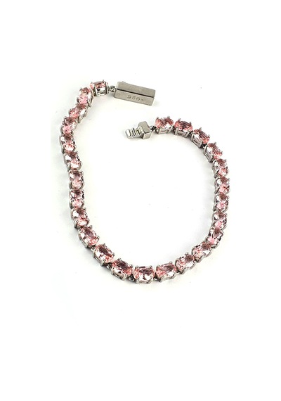Sky Diamond Pink Morganit Taşlı 925ayar Gümüş Su Yolu Bileklik Gümüş
