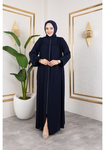Nevayla Moda Ön Ve Arka Robalı Ferace - Lacivert / F0142 Lacivert
