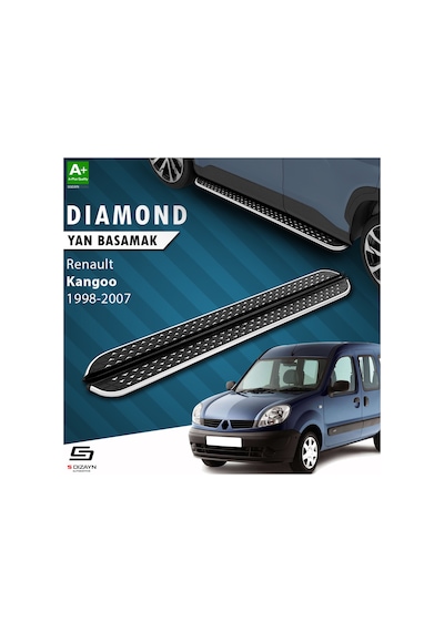 S-dizayn Renault Kangoo Diamond Krom Yan Basamak 183 Cm 1998-2007 A+ Kalite