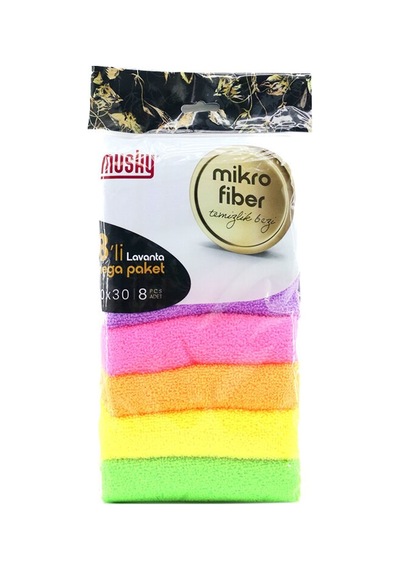 Premium Fonksiyonel Set Ofis Temizliği Kaliteli Bez 8'li Mikrofiber Temizlik Bezi Seti Çok Renkli