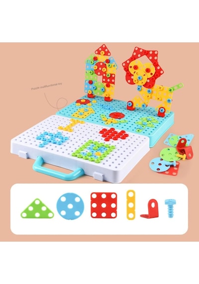Giffy / Oyuncak 3d Yaratıcı 340 Parça Tamir Seti Pilli Matkaplı Sök Tak Çantalı Eğitici Tamir S Standart
