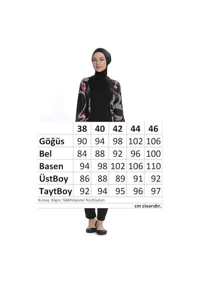 Armes Likralı Tam Kapalı Tesettür Mayo 266 01 Siyah Siyah
