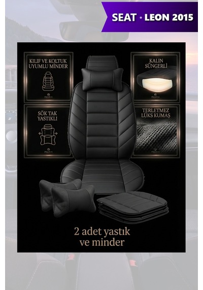Leon 2015 Uyumlu Lüks Siyah Renk Premium 2 Adet Minder Ve Yastık