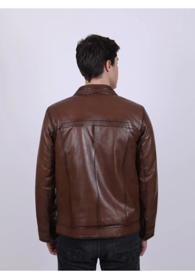 New Zaya Leather Erkek Hakiki Deri Mont (554253050) Kahverengi