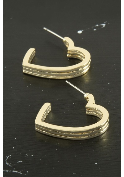 Zenviac456 Kalp Trend Metal Küpe Zenviac45678 Sarı 62894174