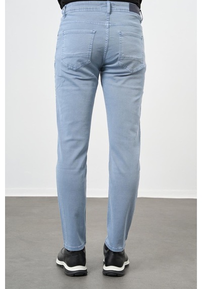 İmza Koyu Turkuaz Düz Gabardin Pamuklu 5 Cep Slim Fit Casual Pantolon 1003245318 Koyu Turkuaz