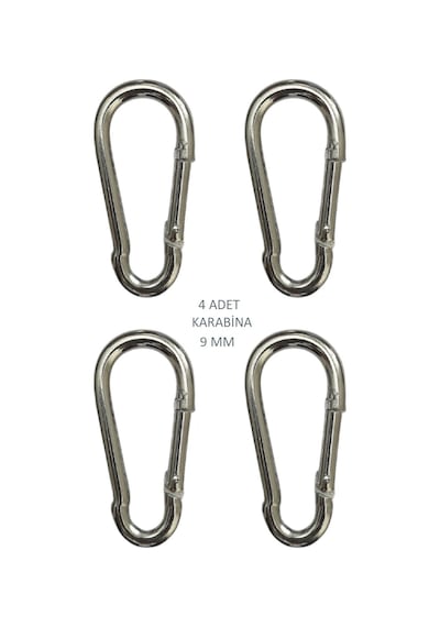 Galvanizli Karabina, 9 Mm, Askı, Çengel, Kanca, Anahtarlık 4 Adet