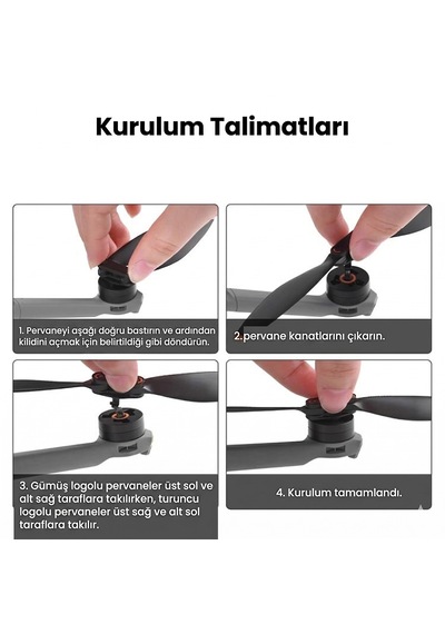 Teknoroket Djı Mini 5 Pro Uyumlu Oem Yedek Pervane Seti 4 Adet