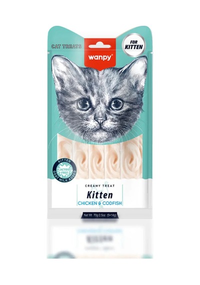 Wanpy Tavuk Morina Yavru Kedi Krema Ödül 5 Li