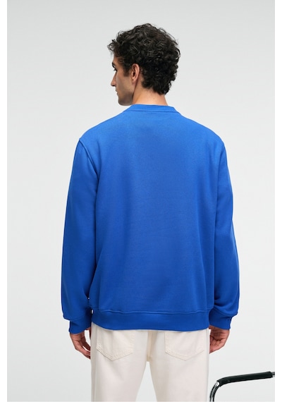 Grimelange IRVING Erkek Yuvarlak Yaka Göğsü Ve Önü Regular Fit Mavi Sweatshirt