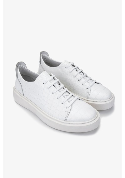 Valmenti Erkek Hakiki Deri Beyaz Sneakers 537 3467 Erk Ayk Sk24-25 Beyaz Kroko Beyaz