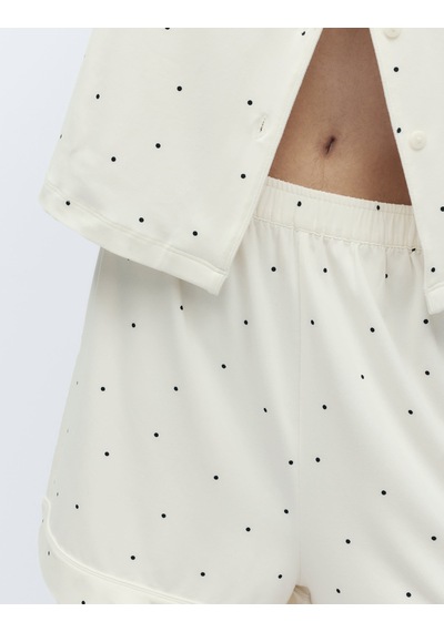 Marks & Spencer Desenli Pijama Takımı T37004643f Krem Mix