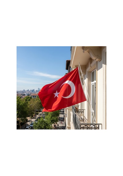 Türk Bayrağı 120x180 Cm Parlak Raşel Kumaş, Kenar Dikiş 120 x 180 CM