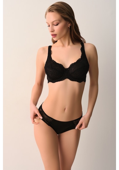 Suwen Lace Deluxe Desteksiz Balenli Sütyen Sw4056012 Siyah