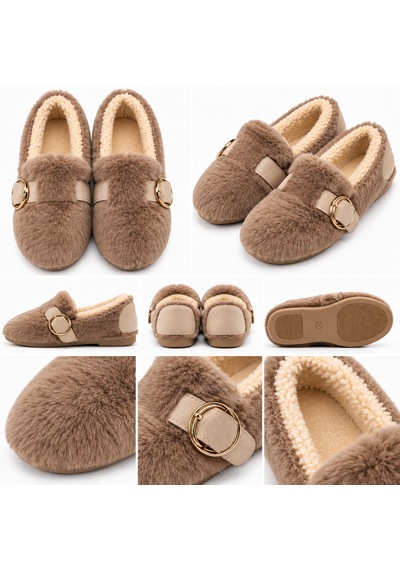 Moon Cloud Kadın Peluş Gold Aksesuar Detaylı Sıcak Tutan Loafer Ev-ofis Ayakkabı-babet Hediyelik-çeyizlik Vizon Moon Cloud Kadın Peluş Gold Aksesuar Detaylı Sıcak Tutan Loafer Ev-ofis Ayakkabı-babet Hediyelik-çeyizlik Vizon