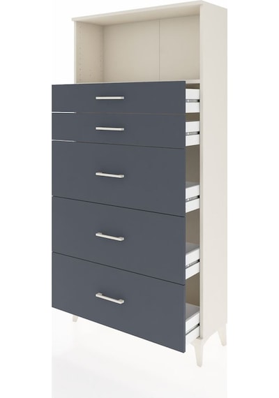 Arges Dolap Tek Raflı 5 Çekmeceli 88x30x182 Aytaşı-antrasit Aytaşı