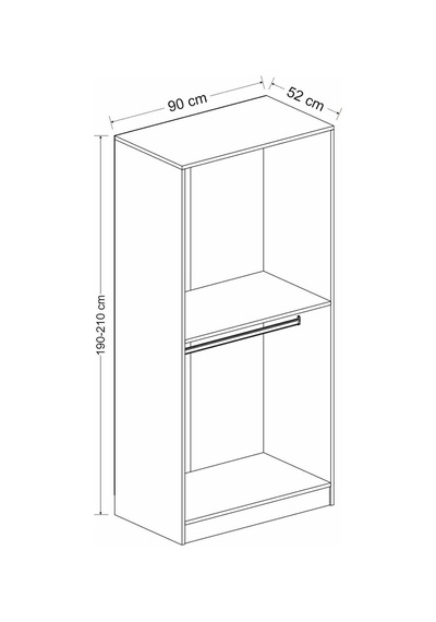 Minar Kale 2 Mebran Panjur Kapaklı Dolap Beyaz/beyaz 190cm Beyaz