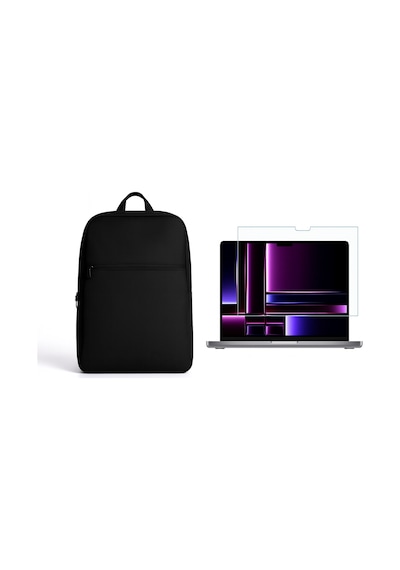 Ennar Galaxy Book4 Edge 15.6" Uyumlu Siyah Notebook Laptop Sırt Çantası Ve Ekran Koruyucu Laptop Çantası
