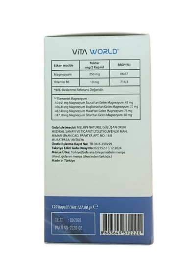 Vita World Magnesium Bisglycinate 120 Tb