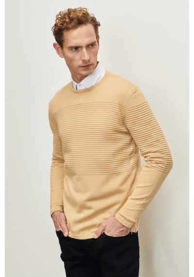 AC&Co / Altınyıldız Classics Erkek Bej Anti-Pilling Özellikli Tüylenme Yapmayan Standart Fit Bisiklet Yaka Çizgi Dokulu Triko 4A4921100065KBJ3XL Bej AC&Co / Altınyıldız Classics Erkek Bej Anti-Pilling Özellikli Tüylenme Yapmayan Standart Fit Bisiklet Yaka Çizgi Dokulu Triko 4A4921100065KBJ3XL Bej