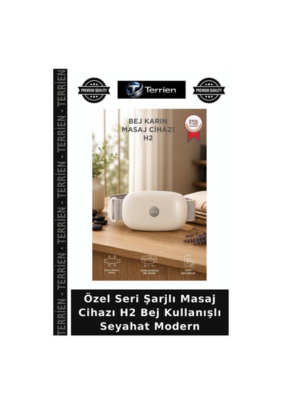 Özel Seri Şarjlı Masaj Cihazı H2 Bej Kullanışlı Seyahat Modern