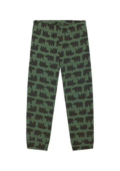Antebies Organik Gots Sertifikalı Orman Ayıları Desenli, Uzun Kollu Erkek Çocuk Pijama Takımı Yeşil