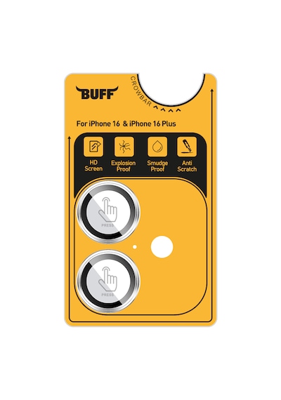 Buff Apple Uyumlu iPhone 16 Plus Metal Kamera Lens Koruyucu Silver