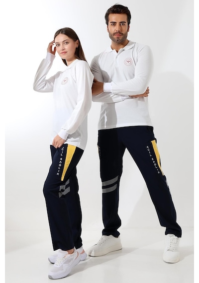 112 Acil Sağlık Yakalı Tshirt Uzun Kol Baskılı - Beyaz-12765 Beyaz