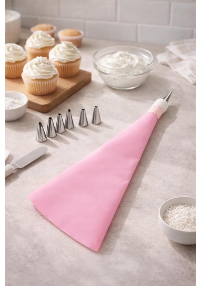 Busstier Çok Parçalı Krema Sıkma Torbası Seti, Paslanmaz Çelik Uçlu, Pasta Ve Kek Süsleme Kit 8 Parça Çok Ren Genel