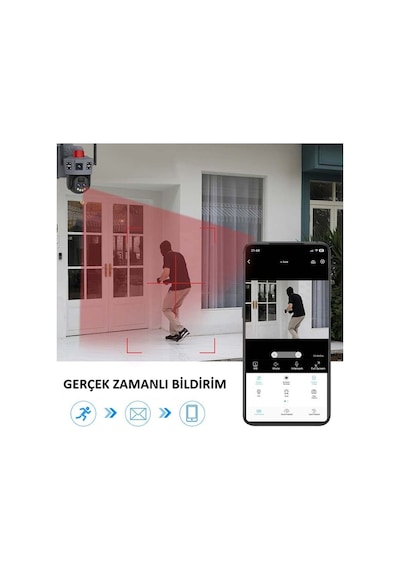 Vn Okam 6020 15mp 3 Lensli 4g Solar Güneş Enerjili Akıllı Güvenlik Kamerası Gece Görüş İnsan Takibi