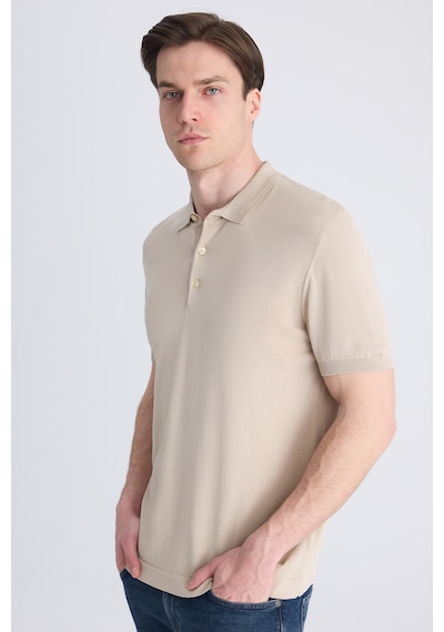 D's Damat Ds Damat Slim Fit Bej Düz Örgü Yazlık Rayon Triko T-shirt 4hf069421001m Bej