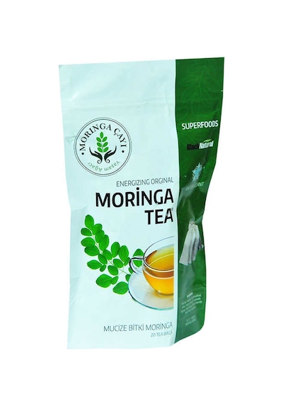 Black Natural Moringa Bitki Süzen Poşet Çay 20'li