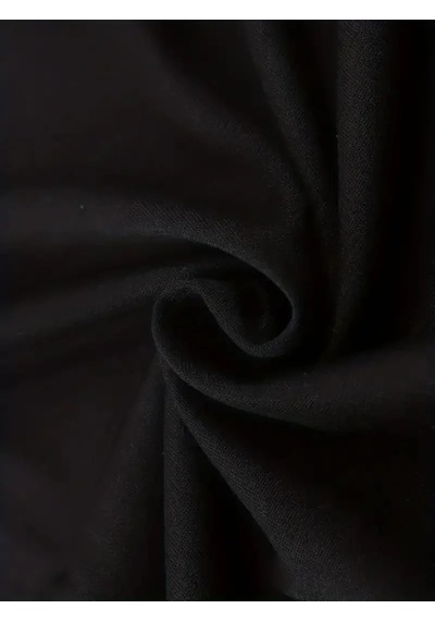 Erkek Anımal Baskılı Tişört Bisiklet Yakayazlık T-shirt - Siyah