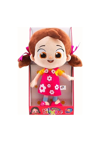 Lisanslı Niloya Kalpli Müzikli Sesli Peluş Bez Bebek 35 Cm. Kırmızı