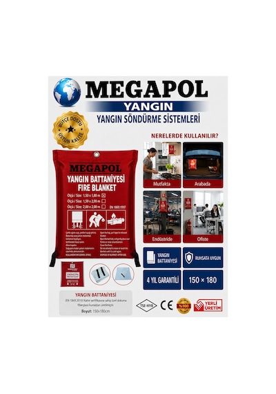 150x180 Yangın Battaniyesi, Yangın Söndürme Battaniyesi, Yangın Da Kurtarma Battaniyesi