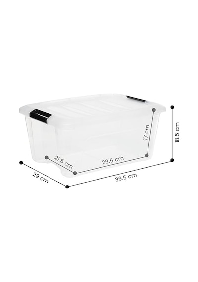 Kutu, Plastik Saklama Düzenleyici, 6'li Paket, 6 X 15 L, Sabit, Klipsler, İstiflenebilir, Çok Amaçlı, Oturma Odası, Diğer