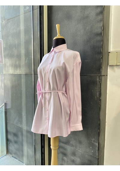 Pera Moda Çok Yönlü Bağlanabilir Oversize Gömlek Pembe