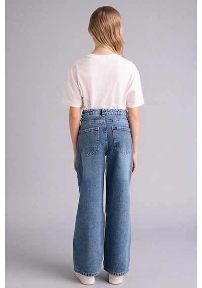 Defacto Kız Çocuk Straight Wide Jean Pantolon G7740a826spnm34 Mavi-nm34