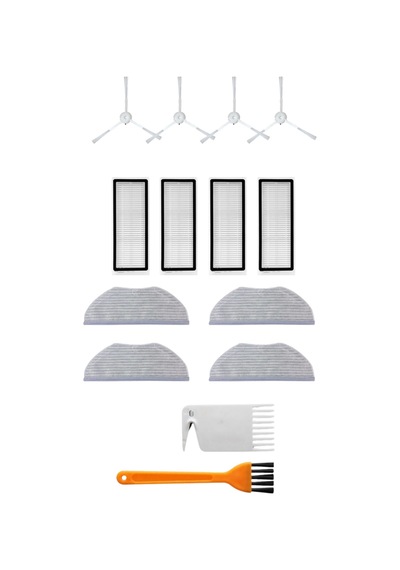 Asgard Grup 360 S9-s6pro-x90-x95 İle Uyumlu 4 Filtre 4 Yan Fırça 4 Mop 2 Tarak Pkt-asgs000162