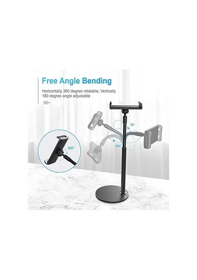 Ht-45 Metal Cep Telefonu Ve Tablet Standı Döner Başlıklı 360 Derece Döner 4,7-10,5 İnch Uyumlu
