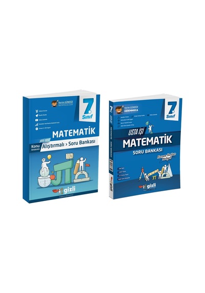 Gizli 2025 7. Sınıf Matematik Alıştırmalı + Usta İşi Soru Bankası Seti 2 Kitap Güncel Müfredat
