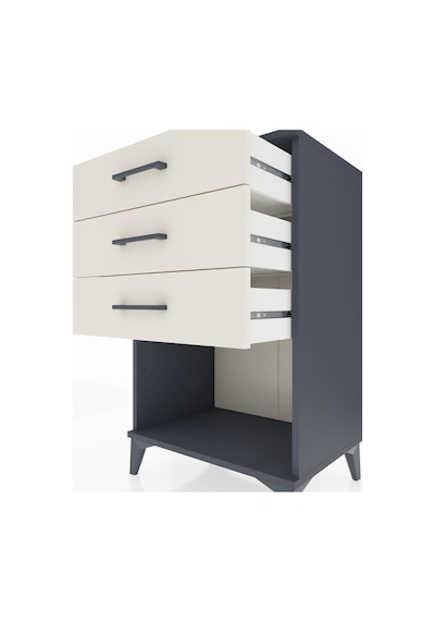Hyperion Komodin 3 Çekmeceli 60x44x96 Antrasit-aytaşı Antrasit