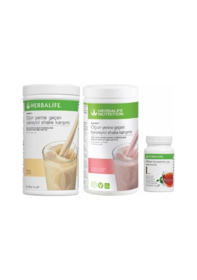 Herbalife 1 Adet Vanilya-1 Adet Beyaz Çikolata Ahududu Aromalı Shake+50 Gr Klasik Aromalı Çay