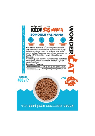 Wondercat Somonlu Yetişkin Kedi Konservesi 400gr X 12 Adet