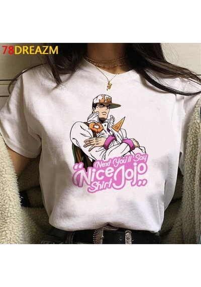 Noıssey Kırmızı Etiket Gala Jojo Tuhaf Macera T Shirt Üst Tees Mod119 16814 Beyaz