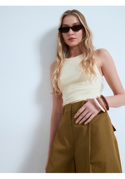 Dilvin 32774 Halter Yaka Top-açık Sarı